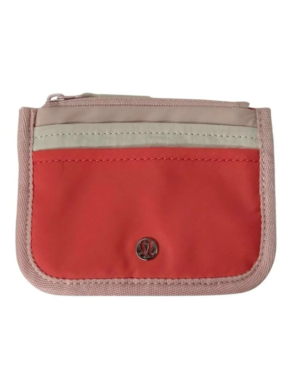 LULULEMON ATHLETICA Card holder Zipper coin Multicolor Logo Minimalist wallet